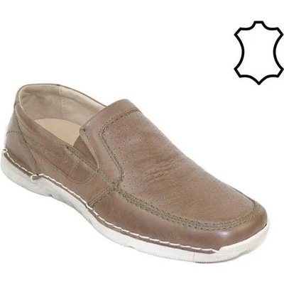 Български обувки Мъжки мокасини от естествена кожа в кафяв цвят без връзки Josef Seibel 21247