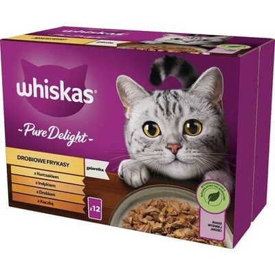 Whiskas Adult Drůbeží krmivo v želé s kuřetem kachnou drůbeží krůtou 12 x 85 g