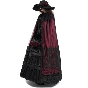Devil fashion дамска пелерина DEVIL FASHION - Red Winter Gothic - CA04502