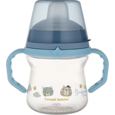 Canpol babies Неразливаща чаша със сламка Canpol - Bonjour Paris, 150 ml, синя (56/612_blu)