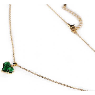 Náhrdelník z nerezové oceli s broušenými kamínky emerald 1 ks