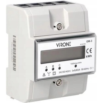 ORNO Trojfázový elektromer 80A, 4,3 moduly, DIN TH-35mm