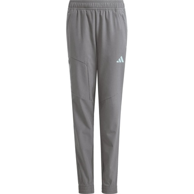 adidas Детски анцунг долнище adidas Kid's Hooded Tech Woven Pants Tracksuit trousers - Grey Four / Tactile Green - размер 140 (EU) (701-4474-0212)