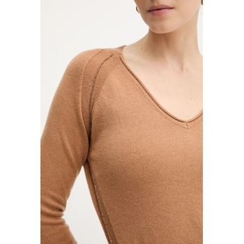 Silvian Heach Пуловер с вълна Silvian Heach DIEGOROSA в кафяво от лека материя GPA25242MA (GPA25242MA)