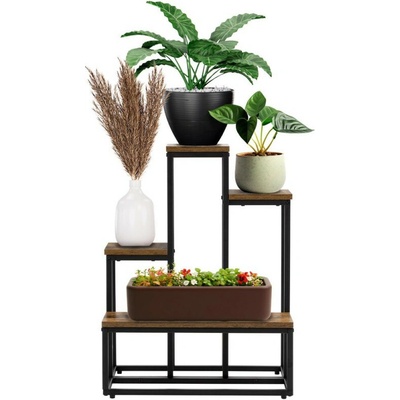 Springos Kovový stojan na květiny GA0210 67 cm tmavě hnědý – Zboží Dáma