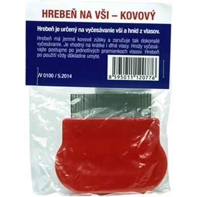 Predator parazit hrebeň na vši kovový