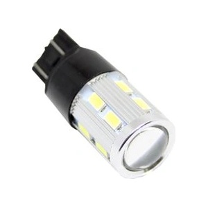 CarMart Диодна крушка тип t20 canbus с 16 smd диода и лупа 5630 двойна светлина бяла