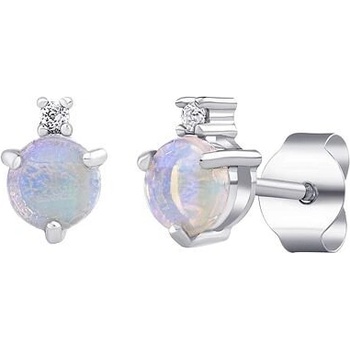 Silvego Strieborné náušnice Desana s pravým modrým opálom a čírym topazom OPM7574EOPM