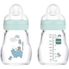 MAM láhev skleněná Feel Good modrá 170ml