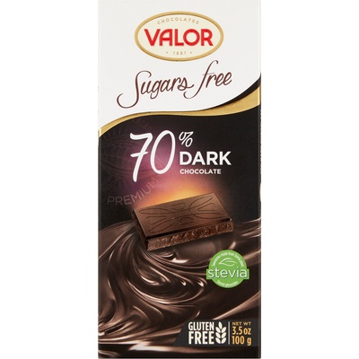 VALOR Čokoláda bez cukru, lepku horká 70% 100 g