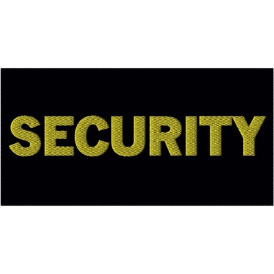 MILITARY RANGE Nášivka SECURITY so ŽLTOU niťou 10 x 22 cmVELCRO