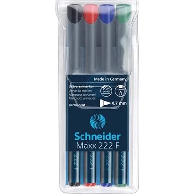 Schneider Комплект маркери за алкохол, OHP, 0, 7 mm, SCHNEIDER "Maxx 222 F", 4 различни цвята 112294 (112294)