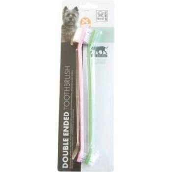 M-PETS Double Ended Toothbrush - Четка за зъби, двустранна, за малки и големи породи кучета - 22 х 2 см, Белгия - 10106899