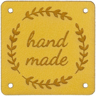 Štítok štvorec horčicovej farby 3 x 3 cm