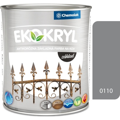 Chemolak EKOKRYL Základ základná vodouriediteľná farba 110 šedá 0,6 L