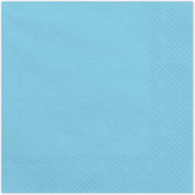 PartyDeco Papírové ubrousky modré světlé 33x33cm