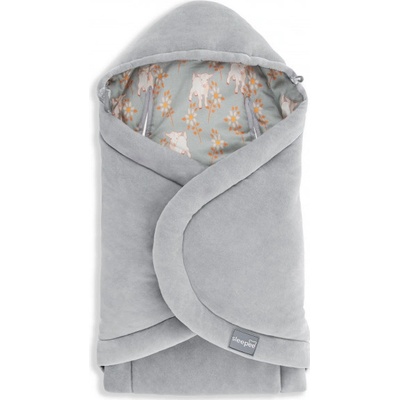 Sleepee Fusak zavinovačka Vintage Animals Sky Blue