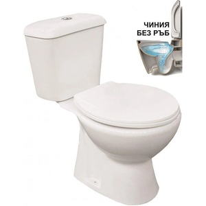 Inter Ceramic Моноблок icc 1072s rimless, седалка и капак, порцелан, бял, 72.5х66.5х35.5см (1072s rimless)