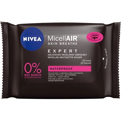 Nivea MicellAIR Expert Čistiace obrúsky Waterproof 20 ks