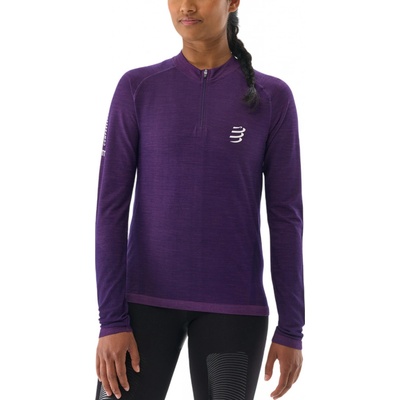 Compressport Trail HZ LS Tshirt W fialová