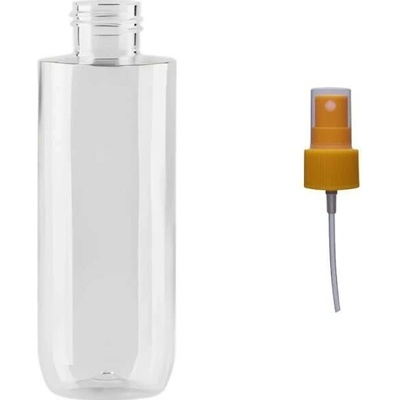 Ambra Plastová lahvička čirá s oranžovým kosmetickým rozprašovačem 150 ml