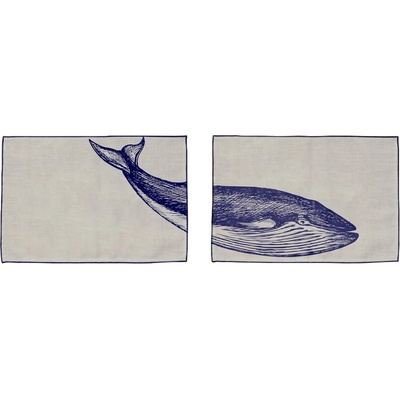 Madre Selva Комплект от 2 подложки Син кит, 45 x 30 cm - Madre Selva (4522399)