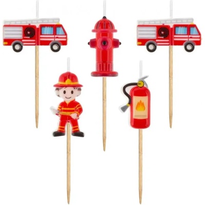 Godan Свещи за торта - Пожарникари 5 бр