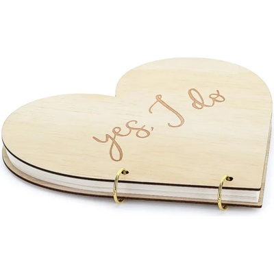 PartyDeco Svatební kniha hostů dřevěná 26.5x25 cm – Zboží Dáma