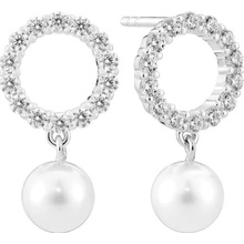 Sif Jakobs Půvabné stříbrné náušnice s perlami Biella SJ-E2430-PCZ