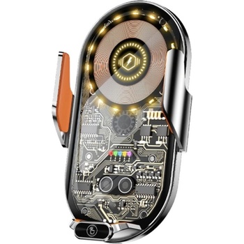 Моbilly държач за телефон за кола с 15W безжично Qi зареждане, прозрачен дизайн, за вентилационна решетка (LG-TC-C13)