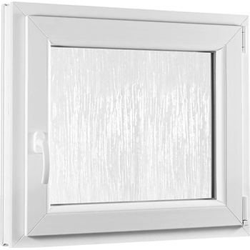 SKLADOVE-OKNA.sk - Jednokrídlové plastové okno, otváravo - sklopné pravé, sklo kôra - 500 x 500 mm, barva biela