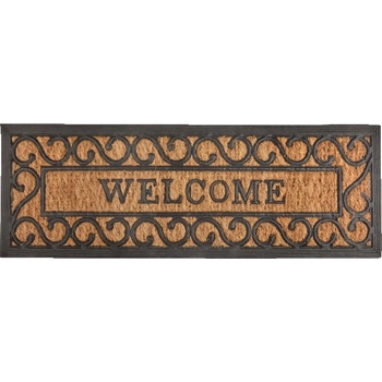 ESSCHERT DESIGN BEST FOR BOOTS s kokosovým vláknem a nápisem Welcome černá s přírodní 75 x 25 cm