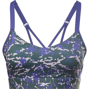Reebok Women's Lux Speckle Modern Safari Strappy Medium Impact Sports Bra - Forgrn
