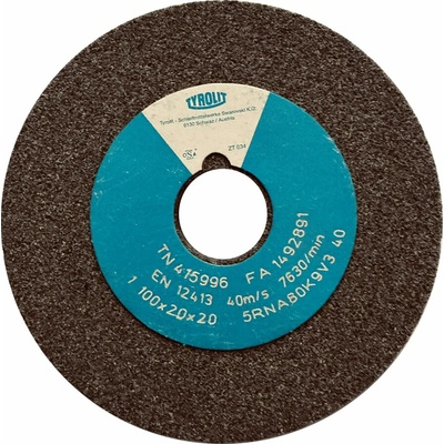 Tyrolit 5RNA80K9V40 Brúsny kotúč 100 x 20 x 20 mm 80 T415996