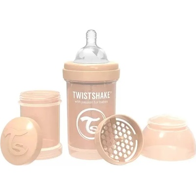 Twistshake Бебешко шише против колики Twistshake Anti-Colic Pastel - Бежово, 180 ml (78253)