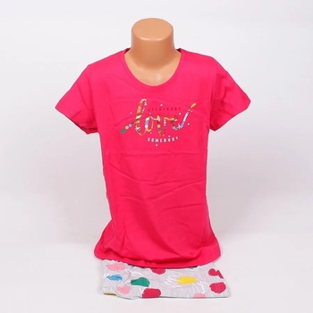 Image 1 of Детско-юношеска пижама във вишнево червено и сиво с точки