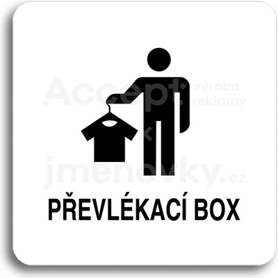 ACCEPT Piktogram převlékací box III - bílá tabulka - černý tisk bez rámečku