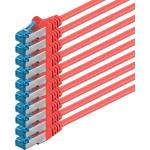 1aTTack. de 5m - CAT6a - Network Cable Red - 10 Pieces CAT 6 A Patch Cables 10000 Mbit/s SFTP PIMF 500 MHz compatible with CAT5 CAT6 CAT7 DSL Internet Switch Router - 4.25034E+12