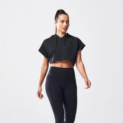 Squat Wolf Dámske tričko Vented Crop Hoodie Black