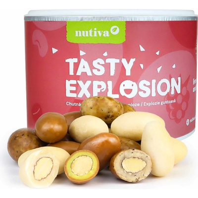 NUTIVA Pražené mandle v bielej a mliečnej čokoláde s mletou kávou Tubus 250 g