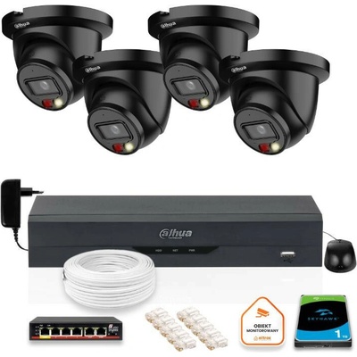 Dahua SADA 4 čiernych IP kamier IPC HDW2849TM S IL