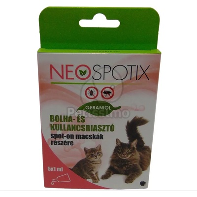 Neospotix spot on против бълхи и кърлежи за котки 5 x 1 мл