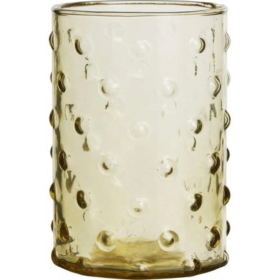 MADAM STOLTZ Sklenice Dotted Light Yellow žlutá barva sklo 250 ml
