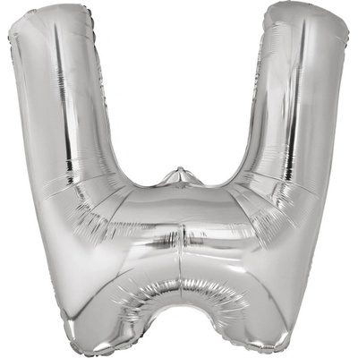 Amscan Písmeno W stříbrné foliový balónek 86 cm