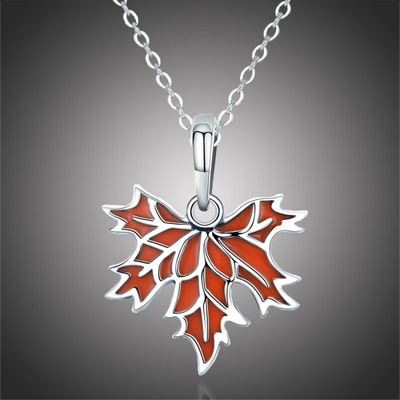 Grace Silver Jewellery Stříbrný řetízek s přívěskem podzimní romance NH-CC585/24 Stříbrná