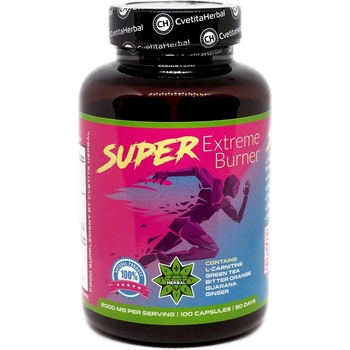 Cvetita Herbal Super Extreme Burner, 1000 mg, 100 капсули, Cvetita Herbal