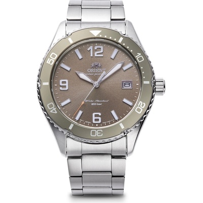 Orient RA-WJ0004Y Мъжки часовник - Соларен, Спортен Водолазен, Кафяв Циферблат, Въртящ се Безел, 39.9 мм, 200м Водоуст