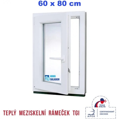 ERKADO 60x80 cm bílé otevíravé i sklopné levé