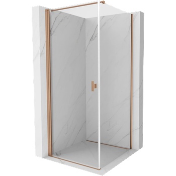 Mexen Mist-B въртяща се душ кабина 70 x 70 см, прозрачна, четкана мед - 8A2T-070-070-65-00 (8A2T-070-070-65-00)