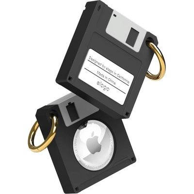 elago Силиконов ключодържател за Apple AirTag - Elago AirTag Floppy Disk Case (черен) (EAT-DISK-BK)